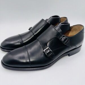 Antonio Maurizi Double Monk Strap Oxfords Men's Size 9 EU 42 Black Leather